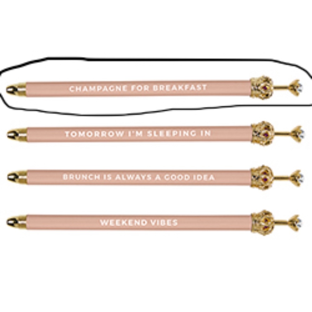 12 NWT Santa Barbara Design Studio Peach Crystal Crown Pens